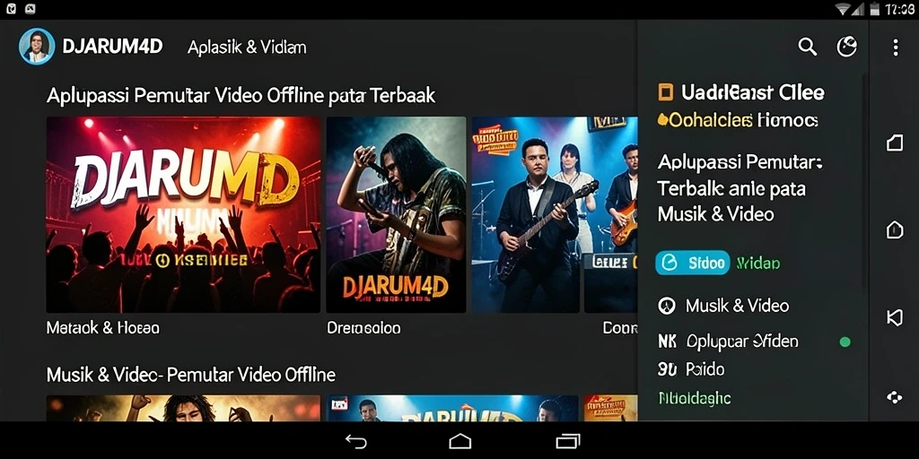 Antarmuka DJARUM4D menampilkan fitur Pemutar Video Offline yang intuitif dan praktis.