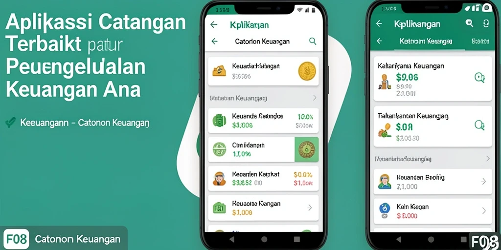 Tampilan antarmuka F08 yang sederhana dan functional sebagai Catatan Keuangan.
