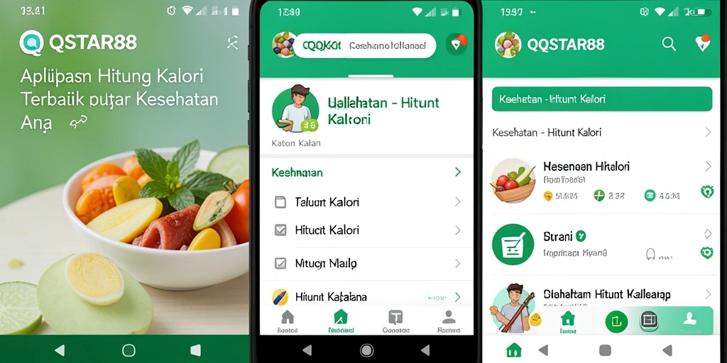Antarmuka pengguna aplikasi Hitung Kalori QQSTAR88 yang intuitif dan informatif.