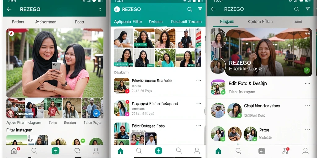 Tampilan antarmuka REZEGO yang menarik untuk editing foto.